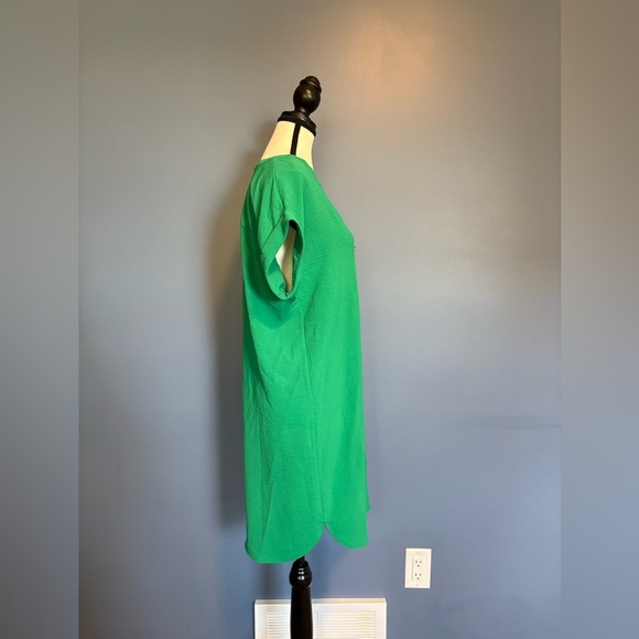 Reitmans Green Tunic Dress with Mandarin Collar and Cap Sleeves size XS - Picture 13 of 14
